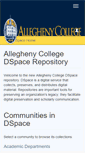 Mobile Screenshot of dspace.allegheny.edu