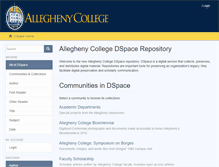 Tablet Screenshot of dspace.allegheny.edu